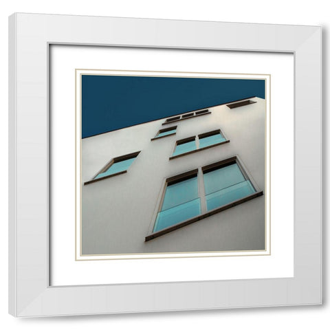 Ten Little Windows Ii White Modern Wood Framed Art Print with Double Matting by Claes, Gilbert