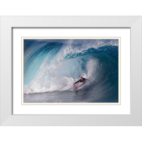 A Wave Player White Modern Wood Framed Art Print with Double Matting by Chang, Cheng
