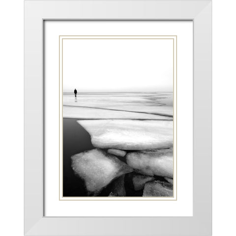 Shattering White Modern Wood Framed Art Print with Double Matting by Mikkelborg, Espen