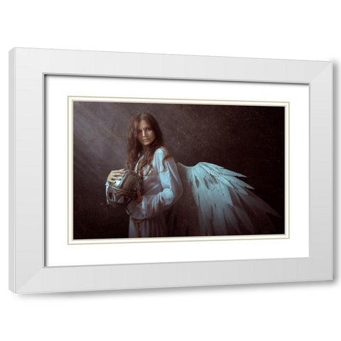 Unhumility White Modern Wood Framed Art Print with Double Matting by Goncharova, Angelina