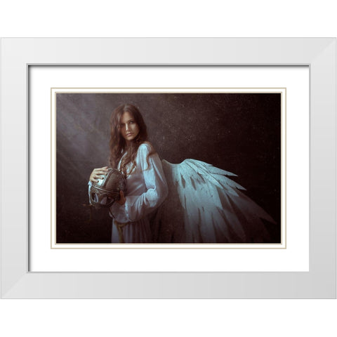 Unhumility White Modern Wood Framed Art Print with Double Matting by Goncharova, Angelina