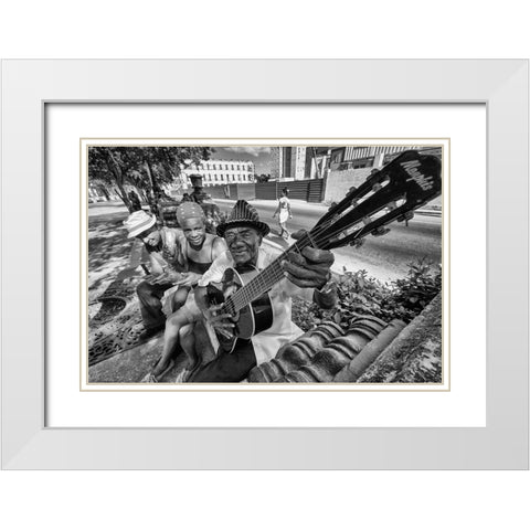 Memphis In Havana White Modern Wood Framed Art Print with Double Matting by Bauer, Andreas