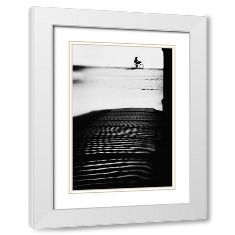The Girl Who Sold The World White Modern Wood Framed Art Print with Double Matting by Correia, Rui