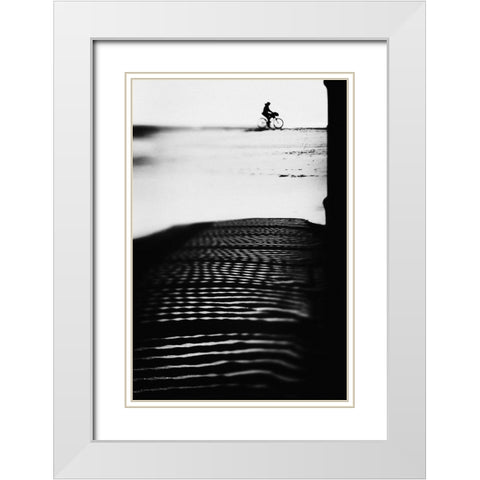 The Girl Who Sold The World White Modern Wood Framed Art Print with Double Matting by Correia, Rui