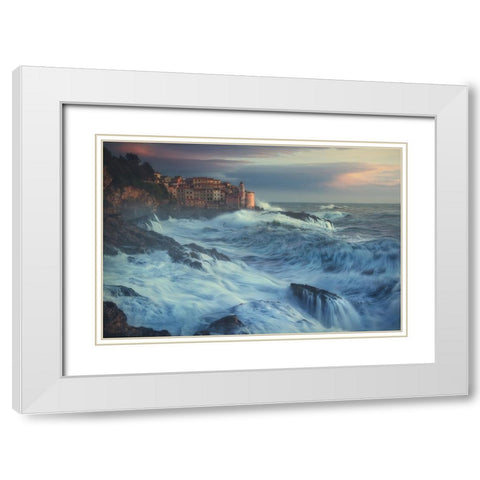 Poseido Awakens White Modern Wood Framed Art Print with Double Matting by Lazzarotti, Paolo