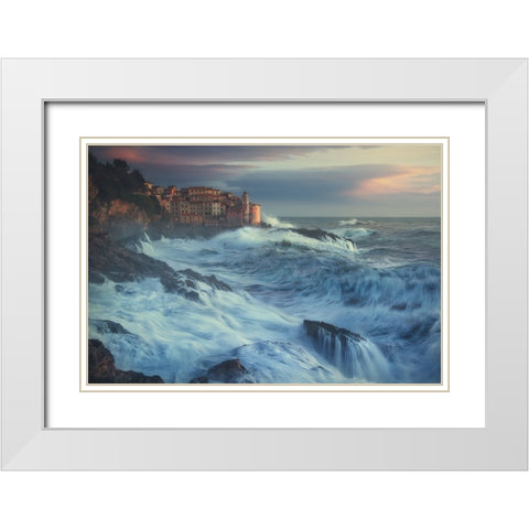 Poseido Awakens White Modern Wood Framed Art Print with Double Matting by Lazzarotti, Paolo