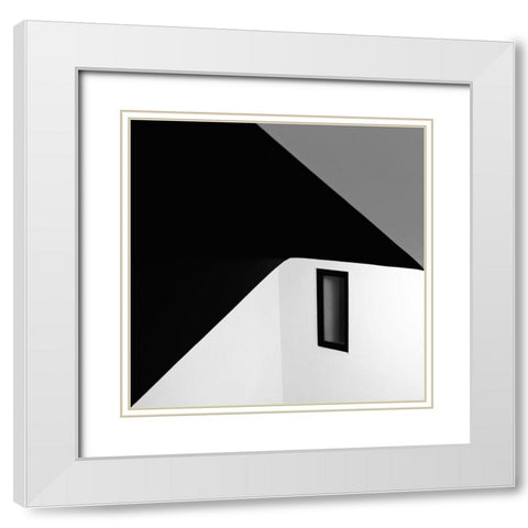 Black Window White Modern Wood Framed Art Print with Double Matting by Azevedo, Olavo