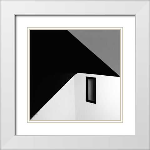 Black Window White Modern Wood Framed Art Print with Double Matting by Azevedo, Olavo