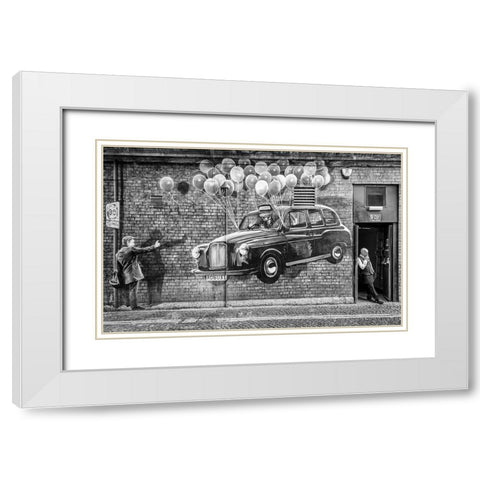Smoke Break White Modern Wood Framed Art Print with Double Matting by Vidic Grah, Anita