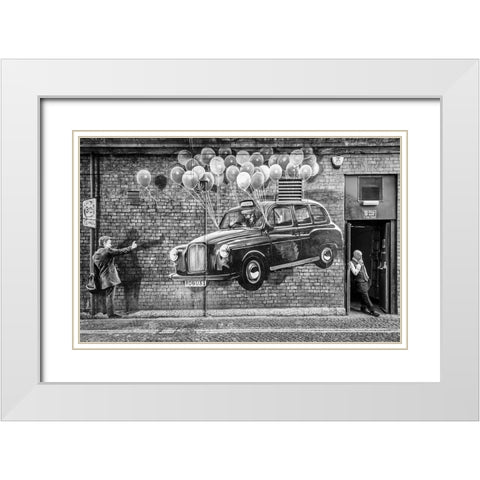 Smoke Break White Modern Wood Framed Art Print with Double Matting by Vidic Grah, Anita