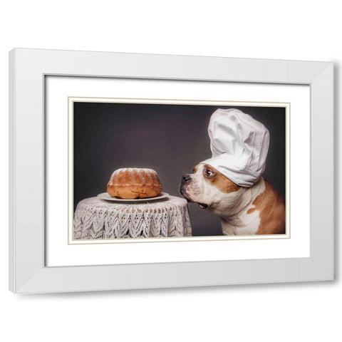 The Confectioner And His Masterpiece White Modern Wood Framed Art Print with Double Matting by Willers, Heike