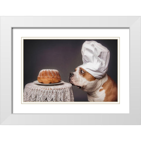 The Confectioner And His Masterpiece White Modern Wood Framed Art Print with Double Matting by Willers, Heike