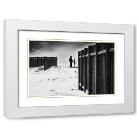Ill Be There When The Sun Goes Down White Modern Wood Framed Art Print with Double Matting by Correia, Rui