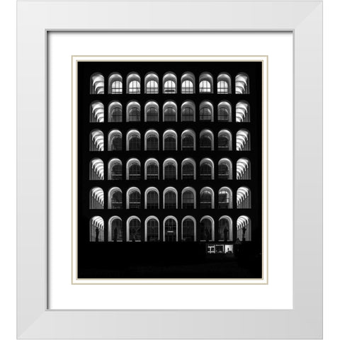 Palazzo Della Civiltan Italiana White Modern Wood Framed Art Print with Double Matting by Rosanova, Marco