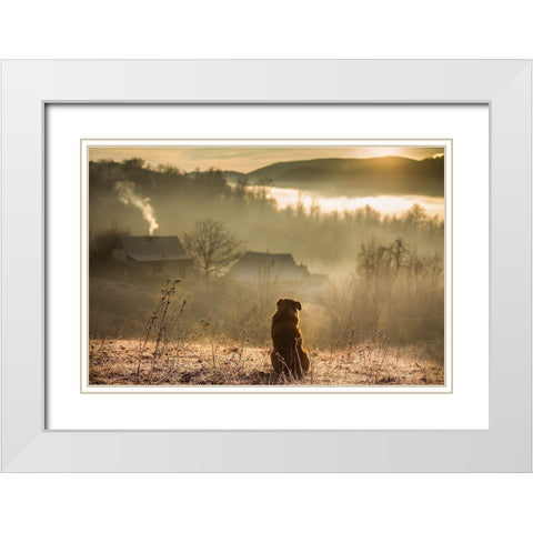 Good Connection White Modern Wood Framed Art Print with Double Matting by Mazilu, Georgiana