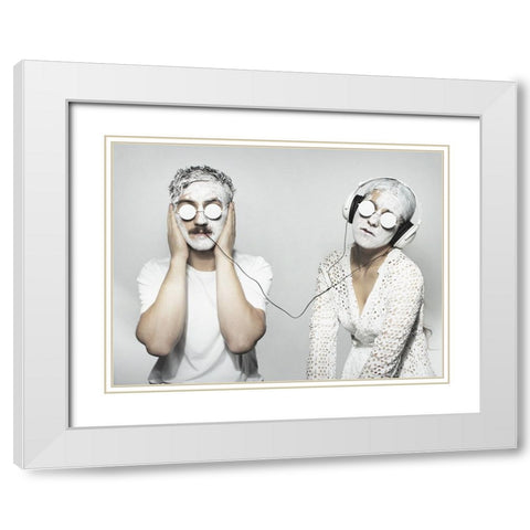 M U S I C ? White Modern Wood Framed Art Print with Double Matting by Serra, Damiano