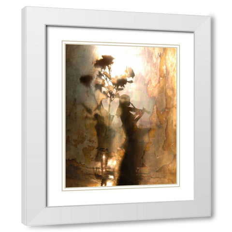 Music Of Light And Shadow White Modern Wood Framed Art Print with Double Matting by Morozov, Andrey