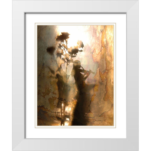 Music Of Light And Shadow White Modern Wood Framed Art Print with Double Matting by Morozov, Andrey
