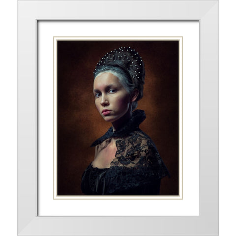 Fashion Barocco, Baroque Fashion Photography White Modern Wood Framed Art Print with Double Matting by Freol