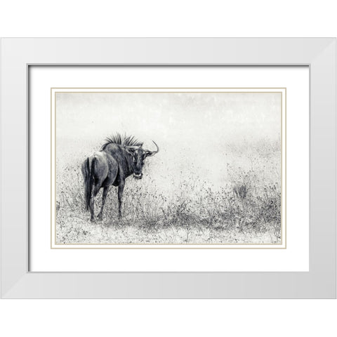 The Endless Grass-Fields White Modern Wood Framed Art Print with Double Matting by Flour, Piet
