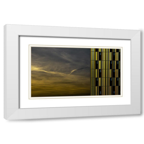 Evening Glow White Modern Wood Framed Art Print with Double Matting by Claes, Gilbert