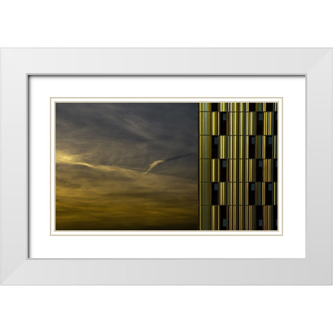 Evening Glow White Modern Wood Framed Art Print with Double Matting by Claes, Gilbert
