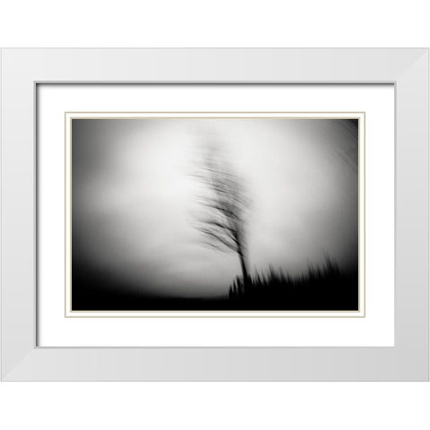 Shadow Dancer White Modern Wood Framed Art Print with Double Matting by Fuhg, Dorit