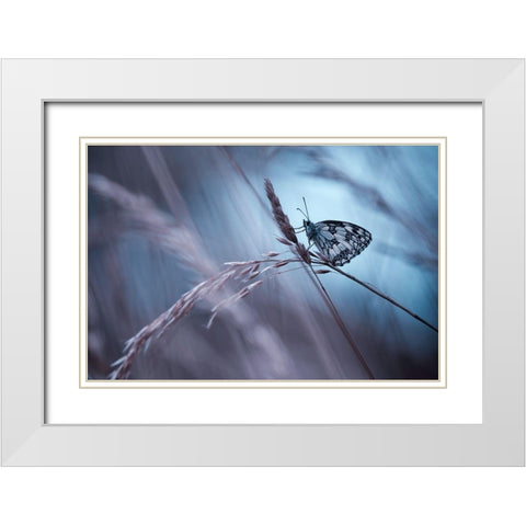 There Is No End To Love White Modern Wood Framed Art Print with Double Matting by Bravin, Fabien