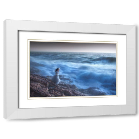 Im Not Afraid! White Modern Wood Framed Art Print with Double Matting by Lazzarotti, Paolo