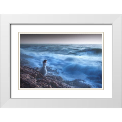 Im Not Afraid! White Modern Wood Framed Art Print with Double Matting by Lazzarotti, Paolo