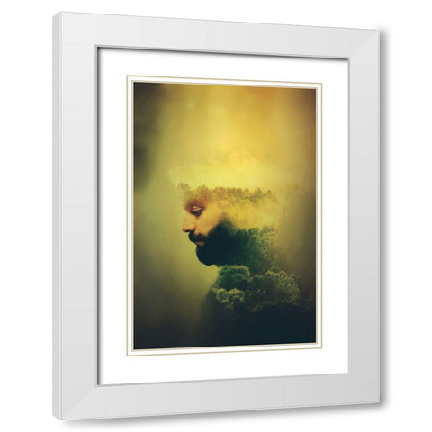 Hephaistos White Modern Wood Framed Art Print with Double Matting by Badrnia, Radin