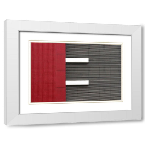 Stripes White Modern Wood Framed Art Print with Double Matting by Hawerkamp, Hans-Wolfgang