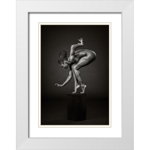 Delicately Poised White Modern Wood Framed Art Print with Double Matting by Catchlight Studio