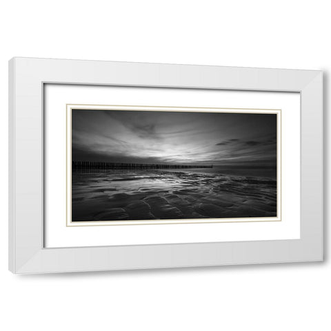 Endless White Modern Wood Framed Art Print with Double Matting by Schroeyers, Dominic