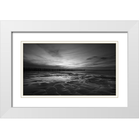 Endless White Modern Wood Framed Art Print with Double Matting by Schroeyers, Dominic