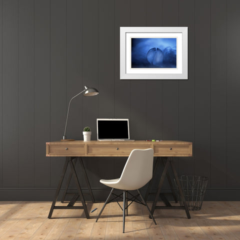 Cracks White Modern Wood Framed Art Print with Double Matting by Westum, Heidi