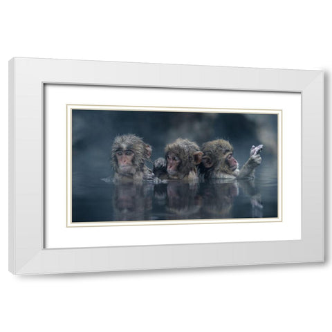 Trio White Modern Wood Framed Art Print with Double Matting by Marumoto, Takeshi