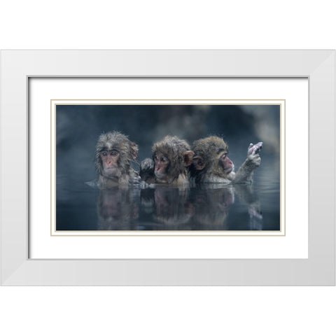 Trio White Modern Wood Framed Art Print with Double Matting by Marumoto, Takeshi