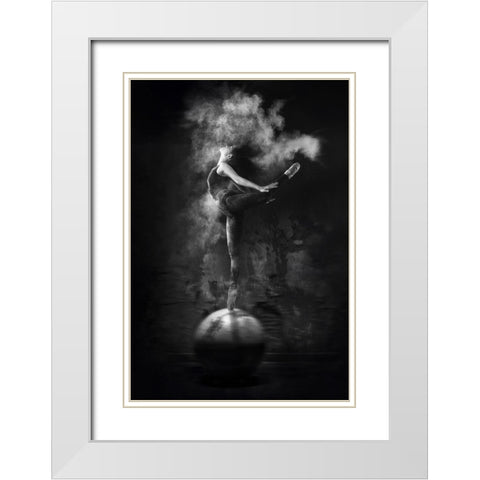 Dance On Ball White Modern Wood Framed Art Print with Double Matting by Bunjamin, Antonyus