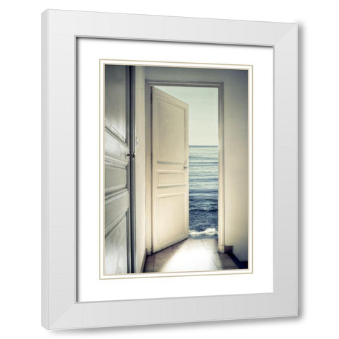 Behind The Door White Modern Wood Framed Art Print with Double Matting by Marcel, Christian