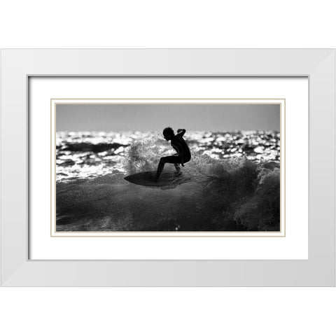 Ride White Modern Wood Framed Art Print with Double Matting by Bussiba, Eyal