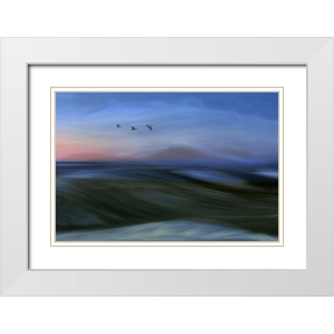 Migrants White Modern Wood Framed Art Print with Double Matting by Emanuelson, Bjorn