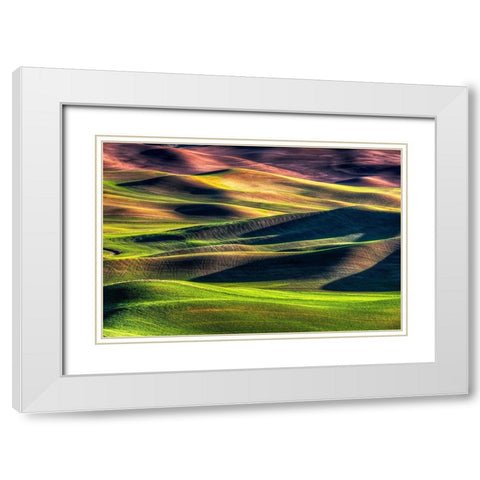 Spring Palette White Modern Wood Framed Art Print with Double Matting by Smith, Siana