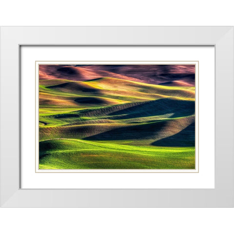 Spring Palette White Modern Wood Framed Art Print with Double Matting by Smith, Siana