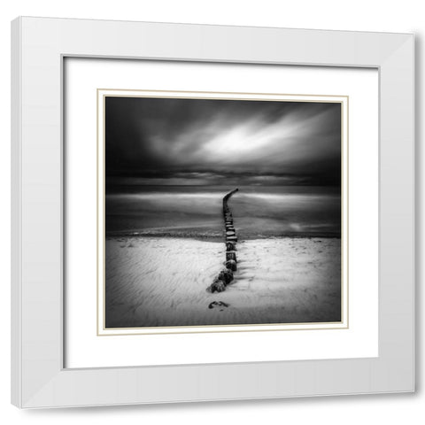 Ssss White Modern Wood Framed Art Print with Double Matting by Krol, Piotr