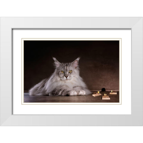 Catch Me If You Can White Modern Wood Framed Art Print with Double Matting by Vrican, Adrian