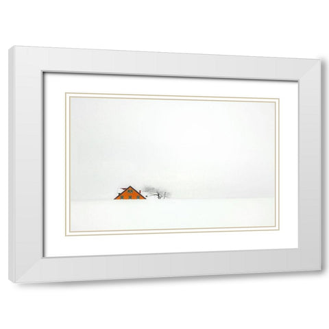 Q Snowbound Q White Modern Wood Framed Art Print with Double Matting by Endermann, Rolf