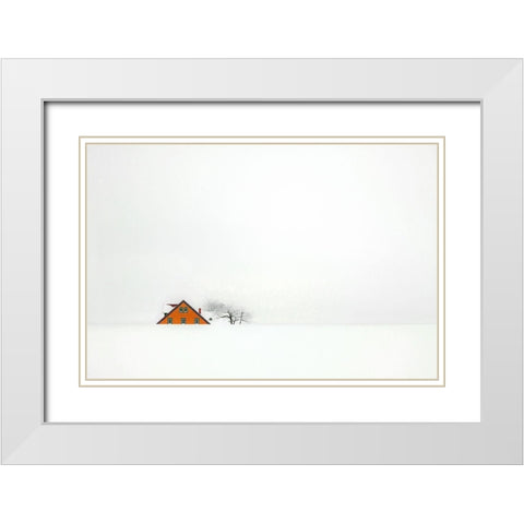Q Snowbound Q White Modern Wood Framed Art Print with Double Matting by Endermann, Rolf