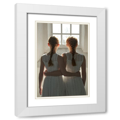 Soul Sisters White Modern Wood Framed Art Print with Double Matting by Belzon, Carine