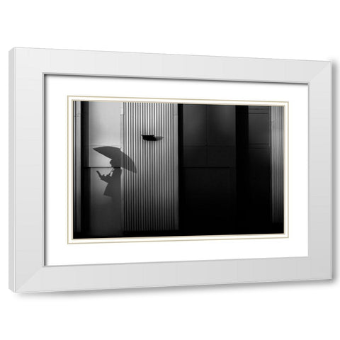 The Shadow Side White Modern Wood Framed Art Print with Double Matting by Hashimoto, Tetsuya